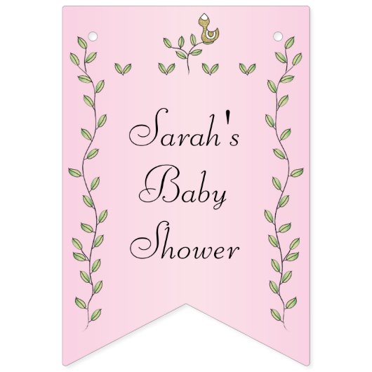 Baby shower rose "Oiseaux d'or", bannière Swallowt (Seizième drapeau)