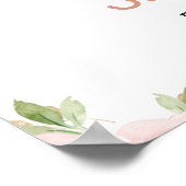 Baby shower rose or Floral Safari Affiche de bienv (Coin)