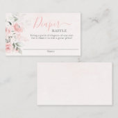 Baby shower rose pâle fille Diaper Carte Raffle (Devant / Derrière)