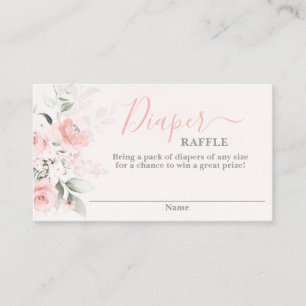 Baby shower rose pâle fille Diaper Carte Raffle