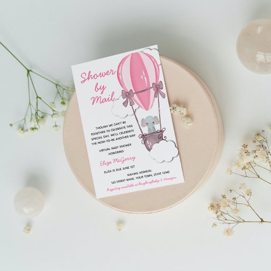 Baby shower rose par invitation par courrier