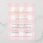 Baby shower Rose Par Mail Foil Invitation (Recto)