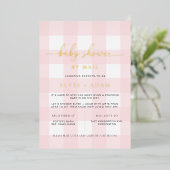 Baby shower Rose Par Mail Foil Invitation (Debout devant)