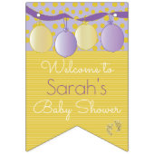 Baby shower rose "pieds de bébé", bannière Swallow (Premier drapeau)