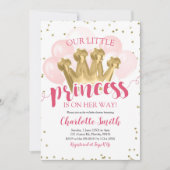 Baby shower Rose Princess Invitation Anniversaire (Devant)
