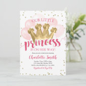 Baby shower Rose Princess Invitation Anniversaire (Debout devant)