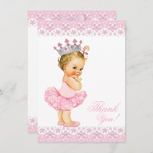 Baby shower rose Tutu Princesse Merci (Devant / Derrière)