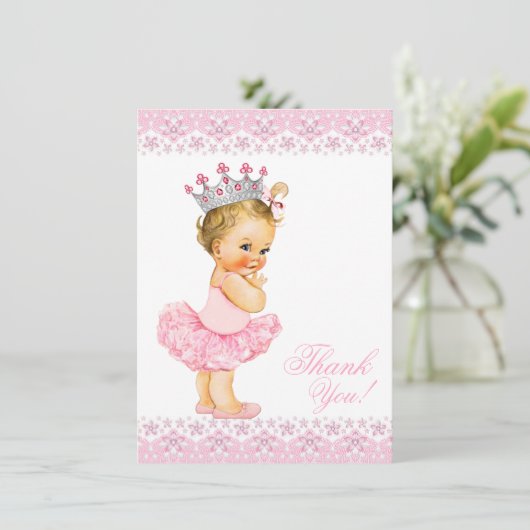 Baby shower rose Tutu Princesse Merci (Debout devant)