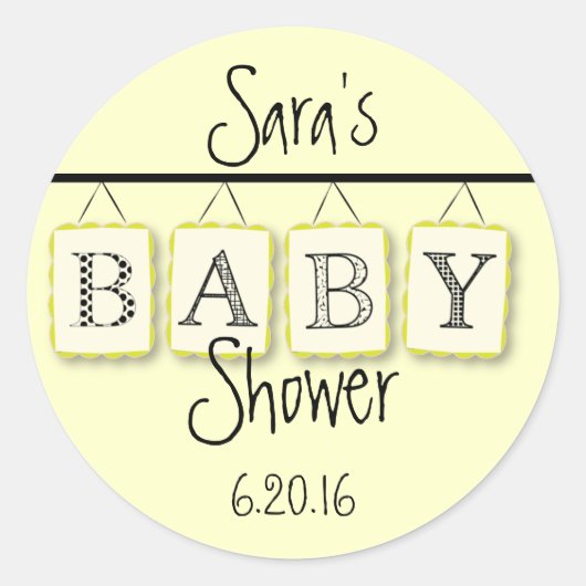 baby shower Round Sticker (Voorkant)