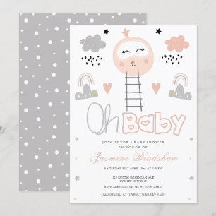 Baby shower route naar de maan Oh Baby Kaart