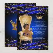 Baby shower Royal Bleu, Baby shower Invitation (Devant / Derrière)
