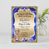 Baby shower Royal Invitation Peau plus foncée Tone (Debout devant)