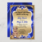 Baby shower Royal Invitation Peau plus foncée Tone (Devant / Derrière)