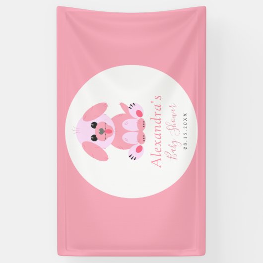 Baby shower Roze Aangepaste upgrade — Welkom Spandoek (Verticaal)