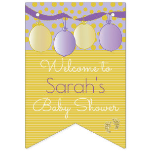 Baby shower Roze "Baby's Feet" Zwassstaartbanner Vlaggetjes