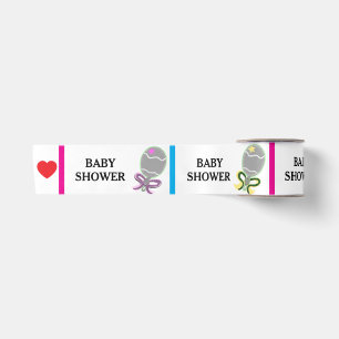 Baby Shower Roze Blauw Gele Ratels Lint