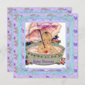  Baby shower Roze Blauw Kaart (Voorkant / Achterkant)