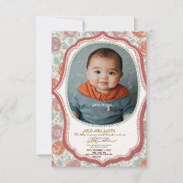 baby shower roze bloemenelementen schattig baby pi kaart