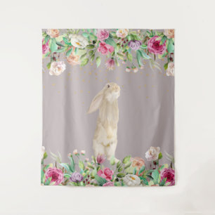 Baby Shower Roze Bloemenkabouter Pasen Lente Wandkleed