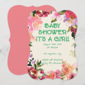 BABY SHOWER ROZE BLOESEM SAVE THE DATE (Voorkant / Achterkant)