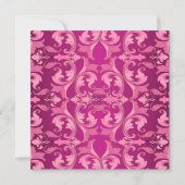 Baby shower Roze Damask Kaart (Achterkant)