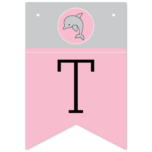 Baby shower Roze/Dolfijn, Swallowtail Banner (Tweede vlag)