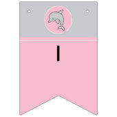 Baby shower Roze/Dolfijn, Swallowtail Banner (Derde vlag)