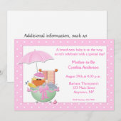 baby shower Roze Duck Bath Kaart (Voorkant / Achterkant)