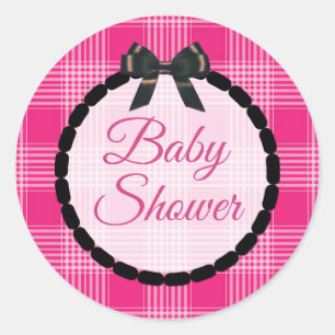 Baby shower Roze en zwarte spelden en Stickers met