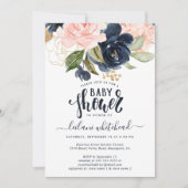 Baby shower Roze Floral-cluster Kaart (Voorkant)