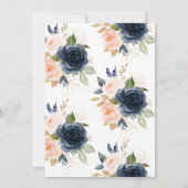 Baby shower Roze Floral-cluster Kaart (Achterkant)