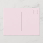 Baby shower roze glitter girl script aankondigingskaart (Achterkant)