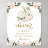 Baby shower roze goudkleurige riffellak poster (Voorkant)