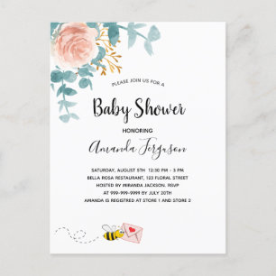 Baby shower roze grillerig mam om te worden briefkaart