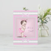 Baby shower roze Kaart (Staand voorkant)