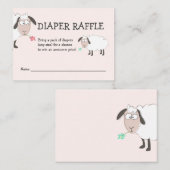 Baby shower, Roze Luier Raffle Informatiekaartje (Voorkant / Achterkant)