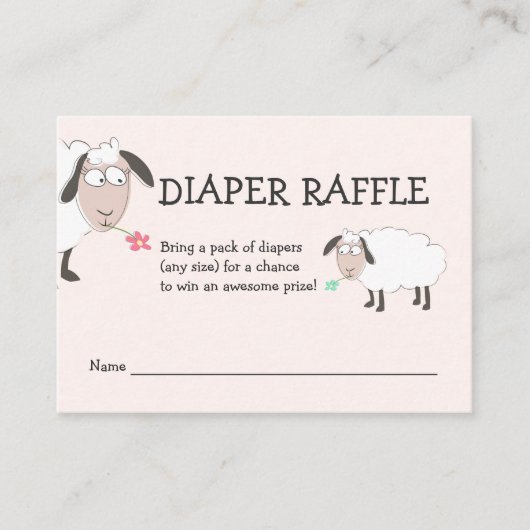 Baby shower, Roze Luier Raffle Informatiekaartje (Voorkant)