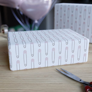 Baby Shower Roze Luier Spelden Inpakpapier