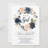 Baby shower Roze marineslag Kaart (Voorkant)