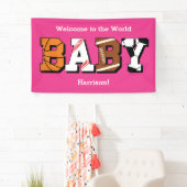 Baby shower Roze meisje Spandoek (Insitu)