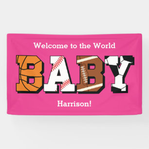 Baby shower Roze meisje Spandoek