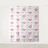 baby shower Roze olifant | Stap en herhaling Wandkleed (Voorkant)