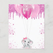 Baby shower roze olifantenmeisje (Achterkant)