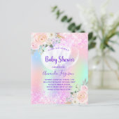 Baby shower roze paarse florale ballonnen (Staand voorkant)