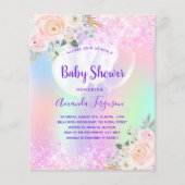 Baby shower roze paarse florale ballonnen (Voorkant)