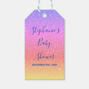 baby shower Roze Paarse Glitter Custom Cute 2021 Cadeaulabel