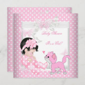 Baby shower roze pot Kitten 3CC Kaart (Voorkant / Achterkant)