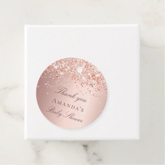 Baby Shower roze rood goud bedankt Bedankjes Labels (In situ)