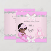  Baby shower Roze Speelgoed Beer Kaart (Voorkant / Achterkant)