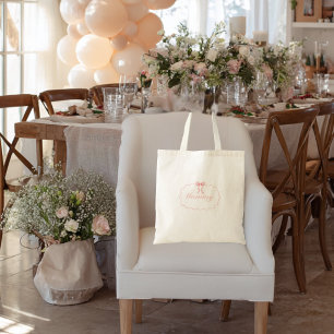 Baby Shower Roze Strik Meisje Coquette Mama Custom Tote Bag